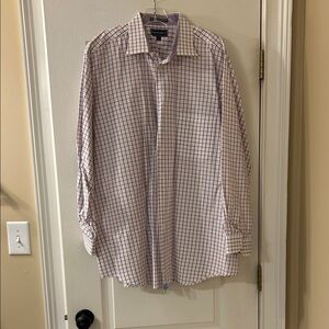Paul Fredrick Red and Blue Checkered Dress Shirt